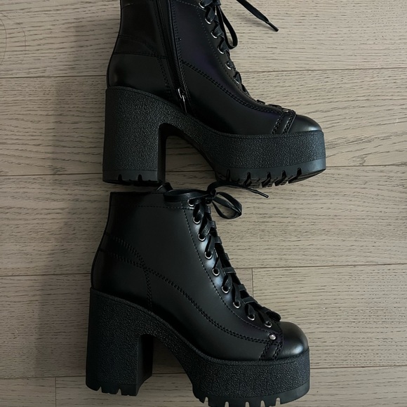 Jeffrey Campbell Leather Platform Heel Boots - Picture 3 of 5